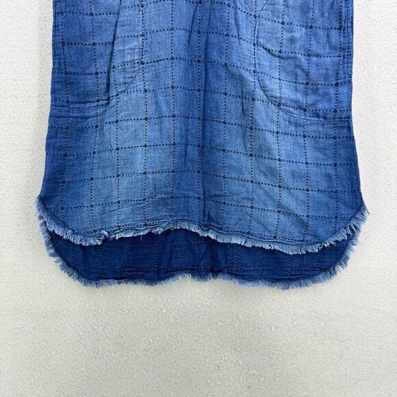 Anthropologie Cloth & Stone Frayed Chambray Tunic Dress XS - Picture 5 of 11
